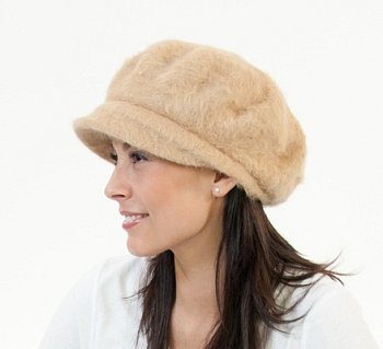 Angora beret Kvintano beige (camel)