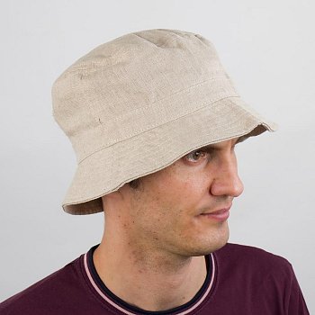 Lněný bucket hat 206400HH béžová 56