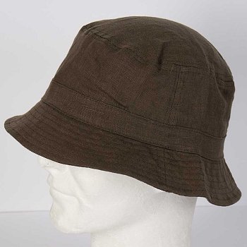 Lněný bucket hat 206400HH oliva 56