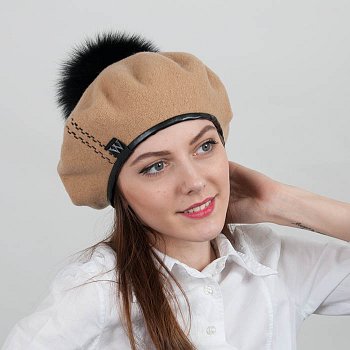 Dámský baret Buvi camel